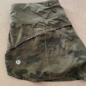 Green Camo Lululemon Speed Shorts